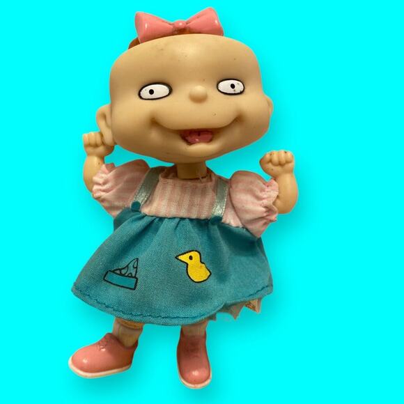 Rugrats 4.5” LIL Twin Girl Doll in Dress 4.5” Vinyl 1967 Viacom Mattel - Picture 3 of 9